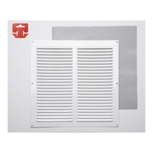 REJILLA CON MOSQUITERA. ALUMINIO 0.6 BLANCO LACADO 300x300mm (G)