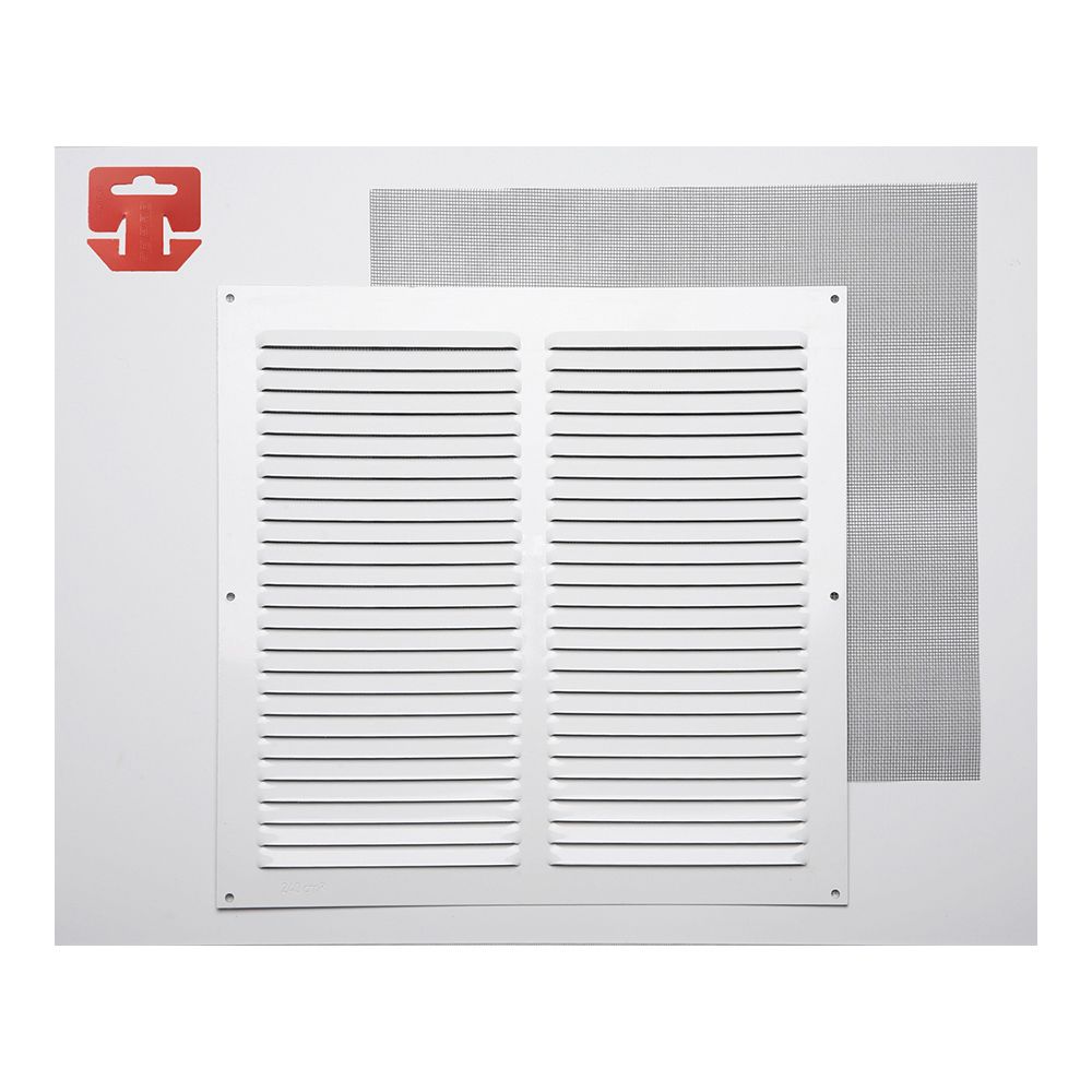 REJILLA CON MOSQUITERA. ALUMINIO 0.6 BLANCO LACADO 300x300mm (G)