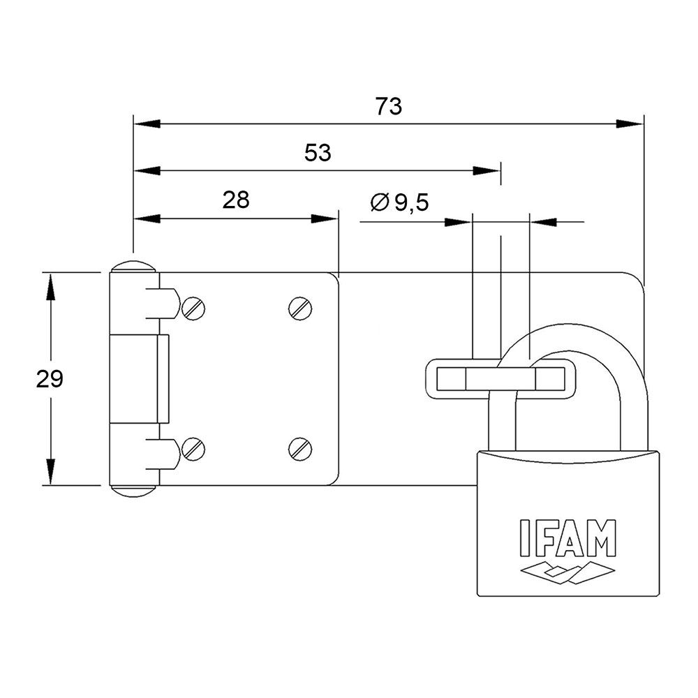 PORTACANDADO PC410 ACERO 73x29mm Ø9,5mm. IFAM - Imagen 3