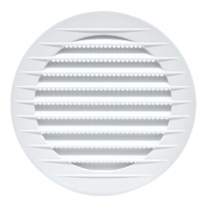 REJILLA VENTILACIÓN REDONDA EMPOTRABLE CON MOSQUITERA Ø100mm ABS BLANCA