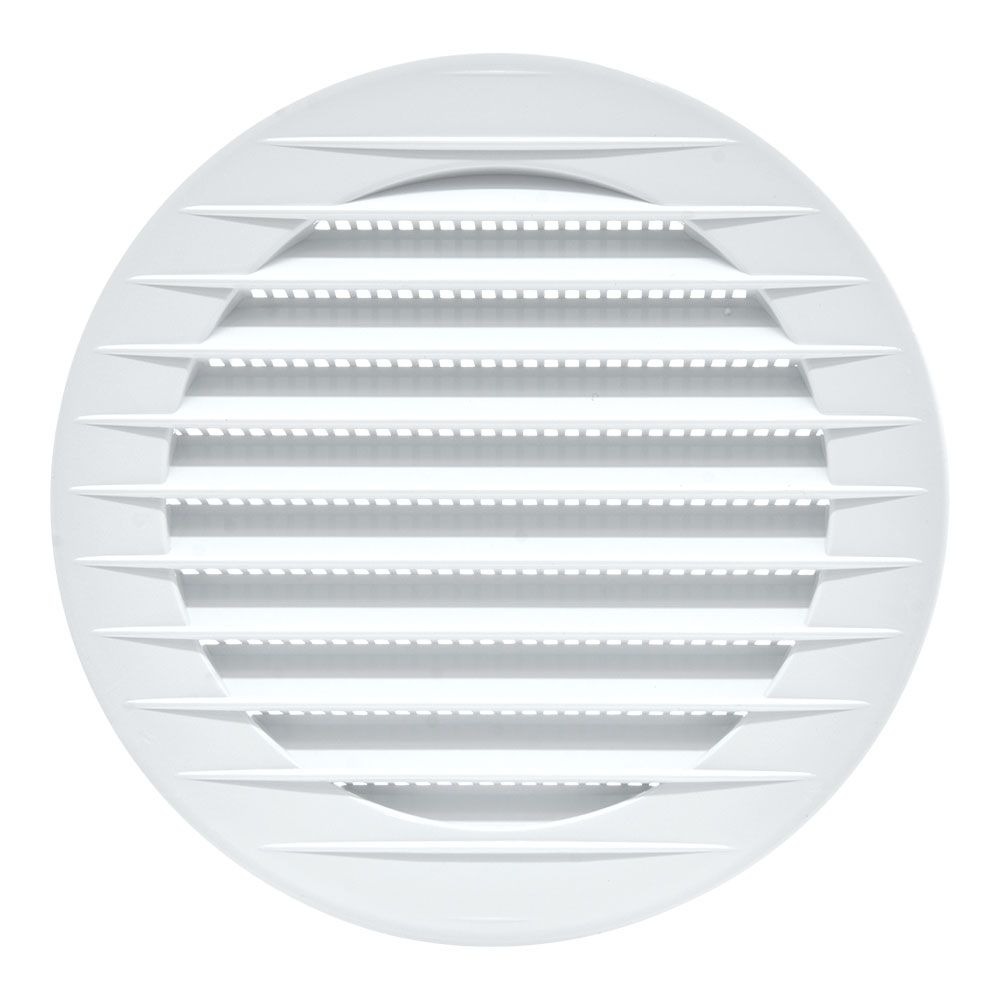 REJILLA VENTILACIÓN REDONDA EMPOTRABLE CON MOSQUITERA Ø100mm ABS BLANCA