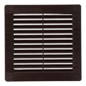 REJILLA VENTILACIÓN CUADRADA CON TAPONES Y MOSQUITERA 150x150x7mm ABS MARRÓN