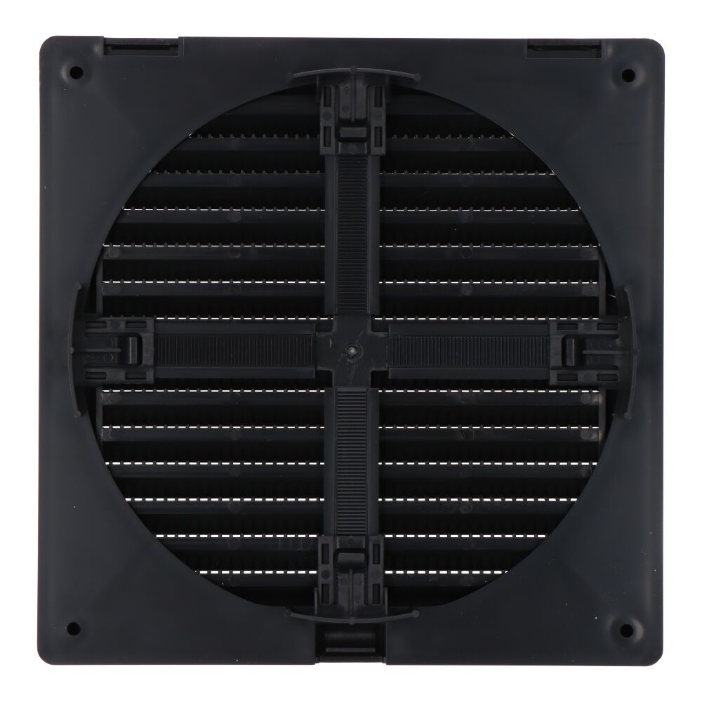 REJILLA VENTILACIÓN CUADRADA EMPOTRABLE AJUSTABLE Ø 80-150 CON MOSQUITERA 170x170x11,5mm ABS GRIS ANTRACITA - Imagen 2