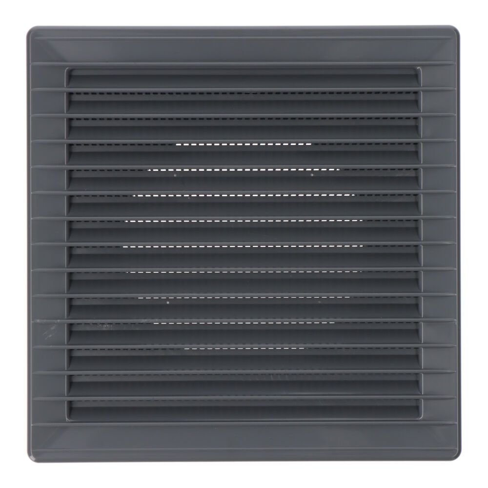 REJILLA VENTILACIÓN CUADRADA EMPOTRABLE Ø 100mm CON MOSQUITERA 170x170x11,5mm ABS GRIS