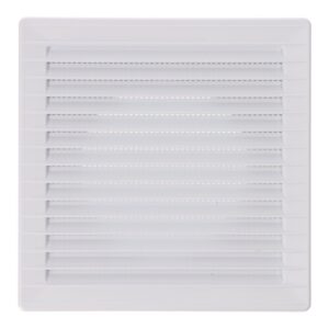 REJILLA VENTILACIÓN CUADRADA EMPOTRABLE Ø 100mm CON MOSQUITERA 170x170x10mm ABS BLANCA