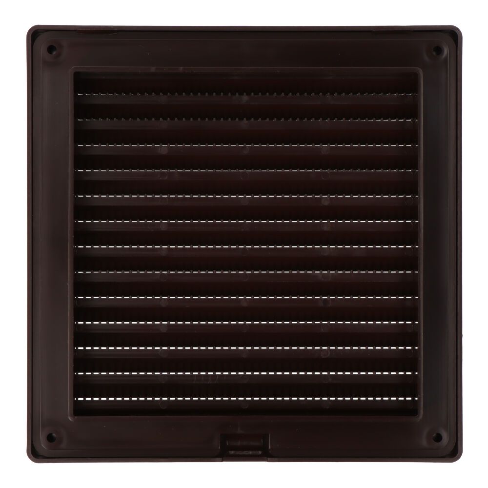REJILLA VENTILACIÓN CUADRADA EMPOTRABLE CON MOSQUITERA 140 x 140mm ABS MARRÓN - Imagen 2