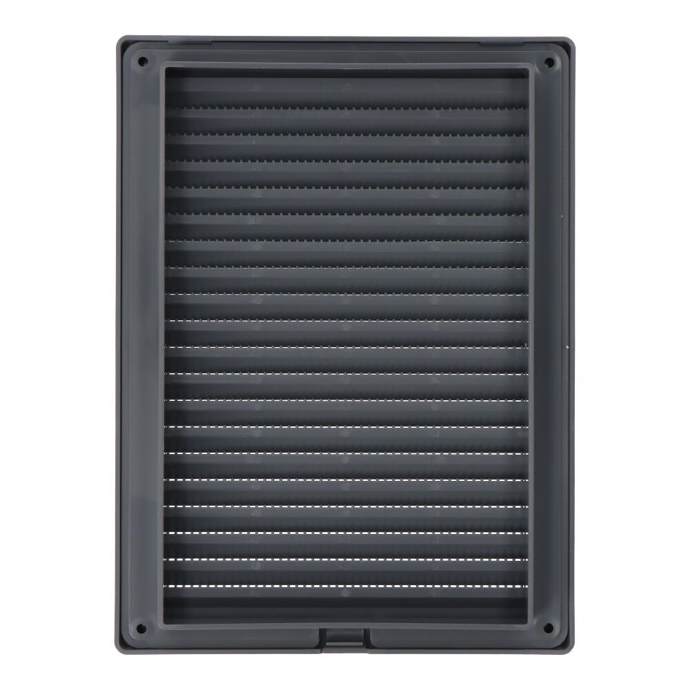 REJILLA VENTILACÍÓN RECTANGULAR EMPOTRABLE CON MOSQUITERA ABS 135x205mm GRIS - Imagen 2