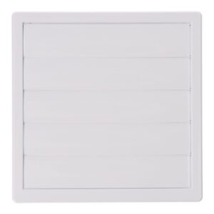 REJILLA VENTILACIÓN CUADRADA EMPOTRABLE CON LAMAS MÓVILES 170x170mm ENCLAVAMIENTO Ø100MM ABS BLANCA