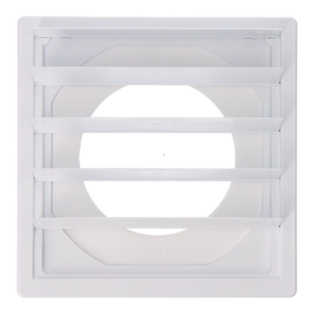 REJILLA VENTILACIÓN CUADRADA EMPOTRABLE CON LAMAS MÓVILES 170x170mm ENCLAVAMIENTO Ø100MM ABS BLANCA - Imagen 2