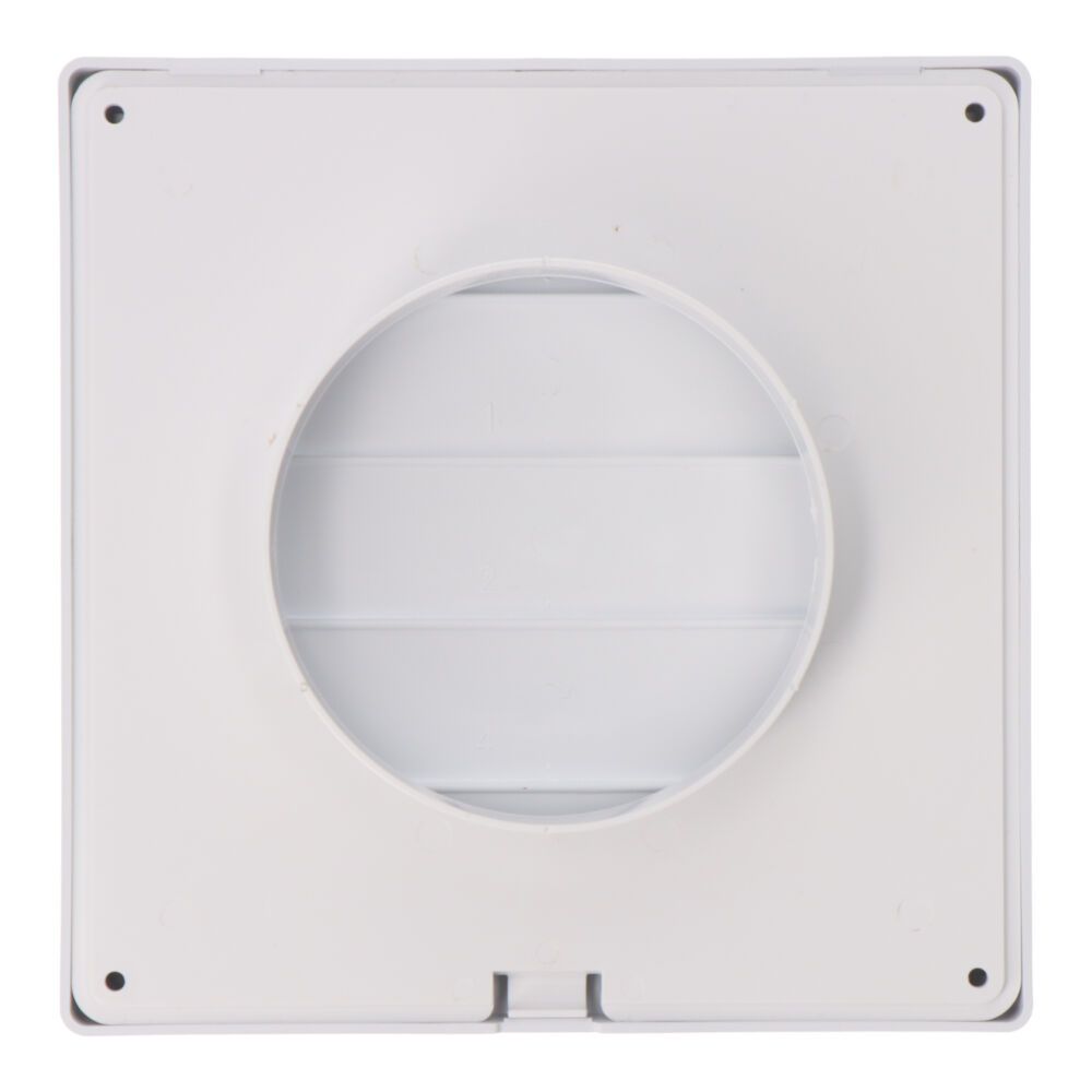 REJILLA VENTILACIÓN CUADRADA EMPOTRABLE CON LAMAS MÓVILES 170x170mm ENCLAVAMIENTO Ø100MM ABS BLANCA - Imagen 3