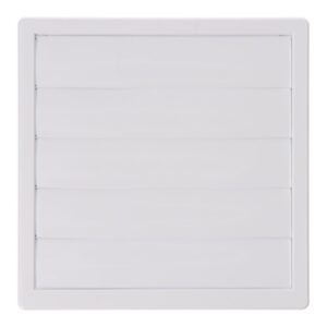 REJILLA VENTILACIÓN CUADRADA EMPOTRABLE CON LAMAS MÓVILES 170x170mm ENCLAVAMIENTO Ø120MM ABS BLANCA