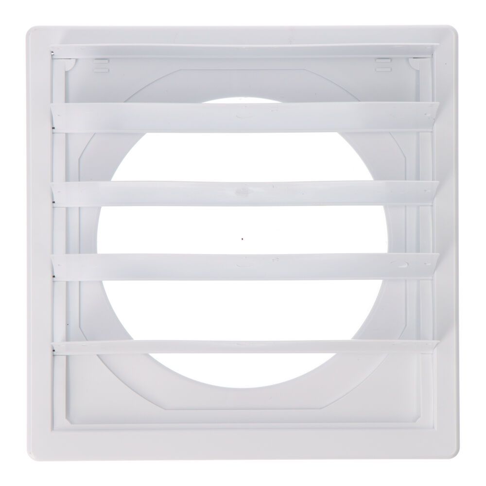 REJILLA VENTILACIÓN CUADRADA EMPOTRABLE CON LAMAS MÓVILES 170x170mm ENCLAVAMIENTO Ø120MM ABS BLANCA - Imagen 2