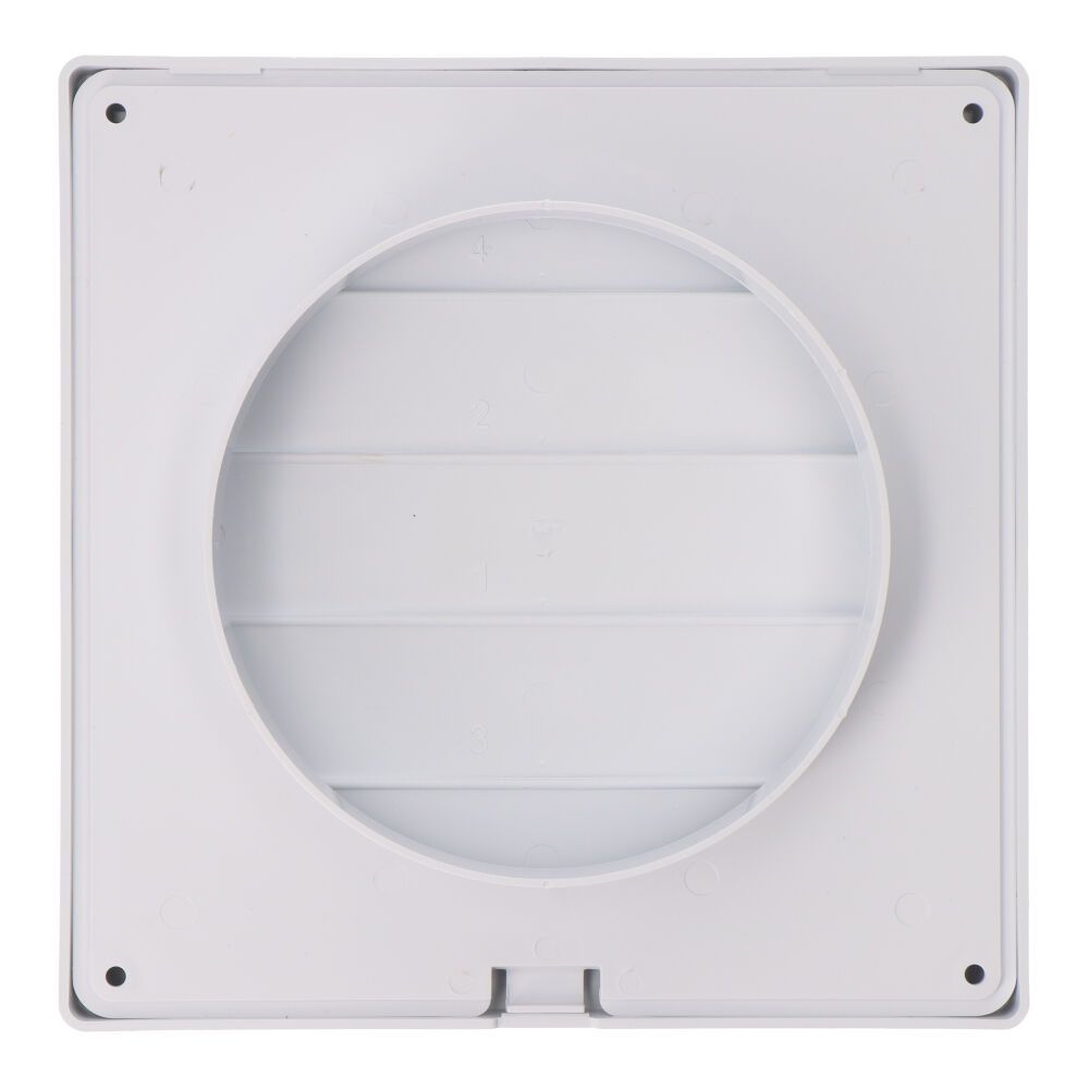 REJILLA VENTILACIÓN CUADRADA EMPOTRABLE CON LAMAS MÓVILES 170x170mm ENCLAVAMIENTO Ø120MM ABS BLANCA - Imagen 3