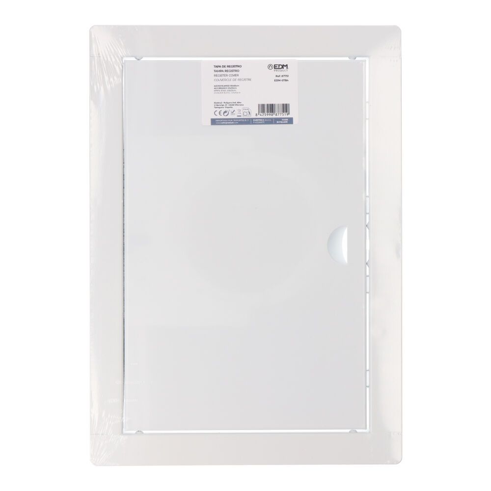 TAPA DE REGISTRO RECTANGULAR EMPOTRABLE ACERO 20x30cm BLANCA - Imagen 3