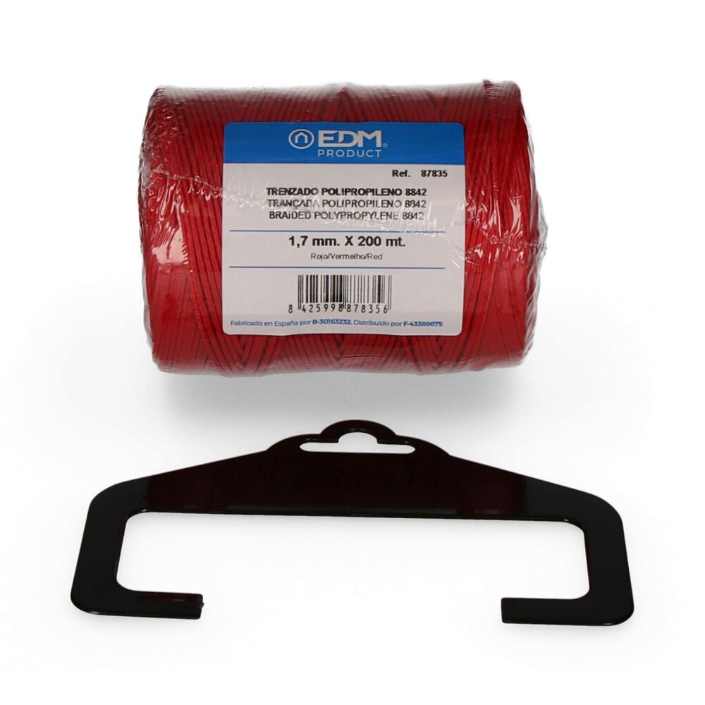 CORDÓN TRENZADO POLIPROPILENO 8842 ROJO, CALIBRE 1,7 mm x 200 m
