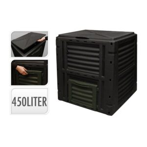 CAJA DE COMPOSTAJE COLOR NEGRO 450 L 80 x 80 x 81 cm