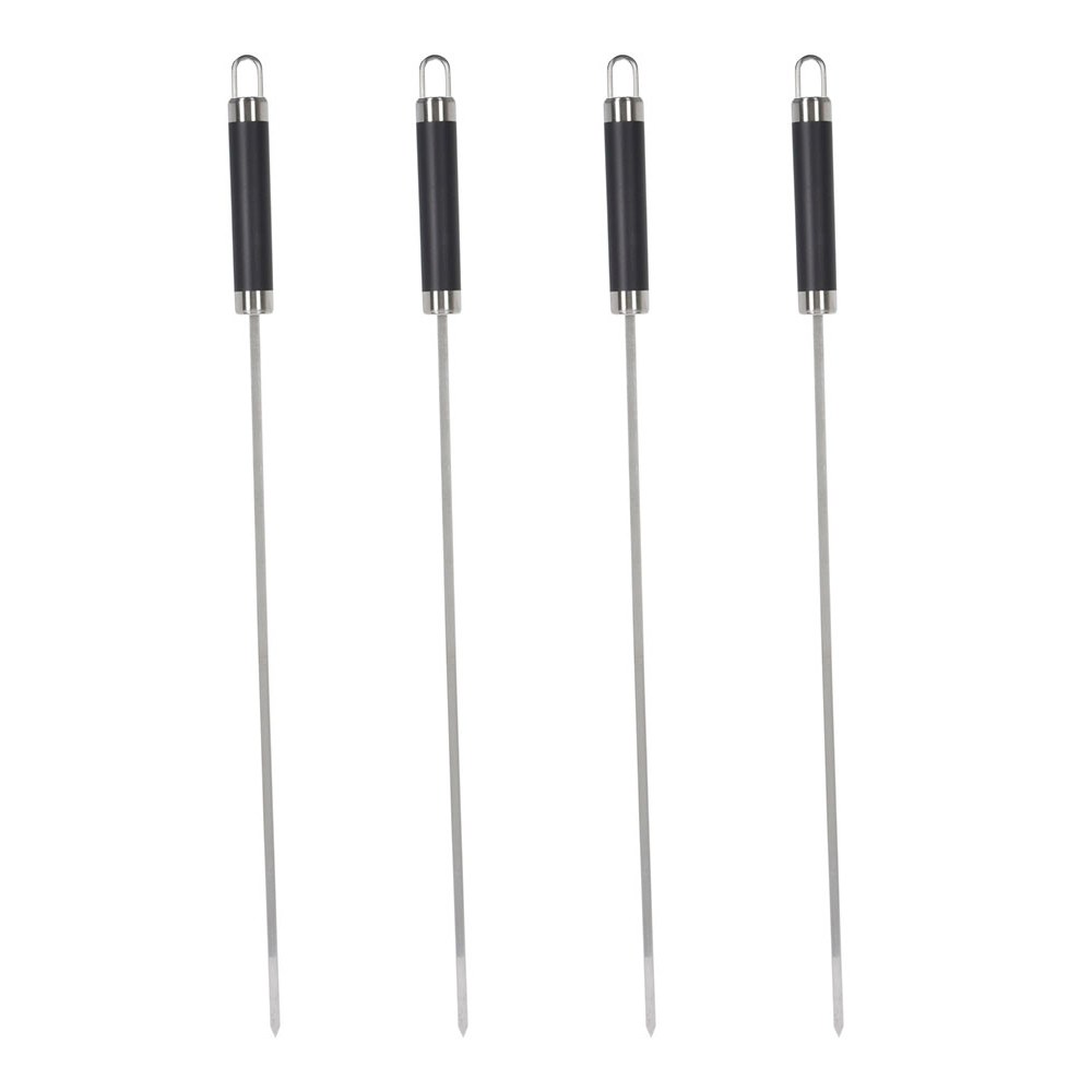BROCHETAS PARA BARBACOA DE ACERO INOXIDABLE 46,5 cm, 4 uds