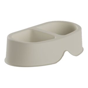 COMEDERO DOBLE DE CAPACIDAD 0,5 Y 0,5 L COLOR ECRU