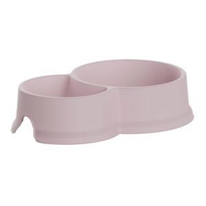 COMEDERO DOBLE DE CAPACIDAD 0,3 Y 0,65 L COLOR ROSA