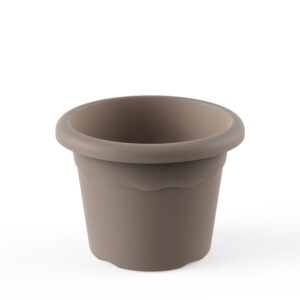 MACETA REDONDA COLOR TAUPE Ø22 cm