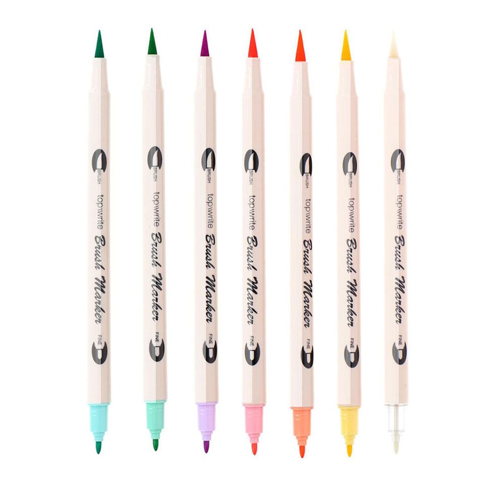 ROTULADORES DE DOBLE PUNTA Ø1,2 x 18,5 cm, COLORES SURTIDOS, 7 uds - Imagen 2