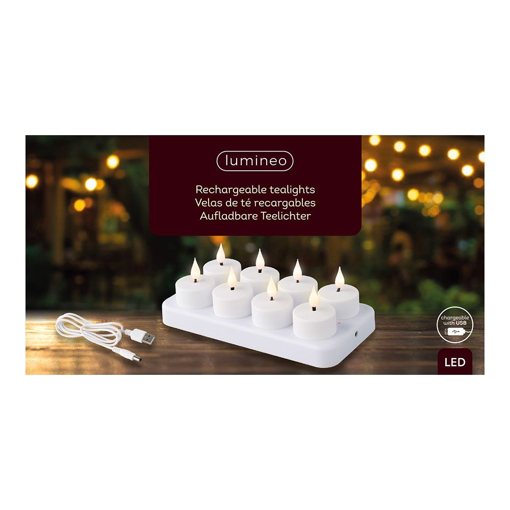 VELA LED RECARGABLE DE PLÁSTICO PARA INTERIOR, 8 uds - Imagen 2