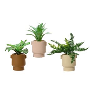 MACETA DE PLANTA VERDE, 25 cm, CON TIESTO DE COLORES SURTIDOS, MODELOS VARIADOS