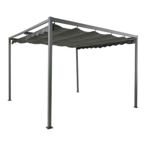 PÉRGOLA PARA EXTERIOR COLOR ANTRACITA 3 x 3 x 2,20 m