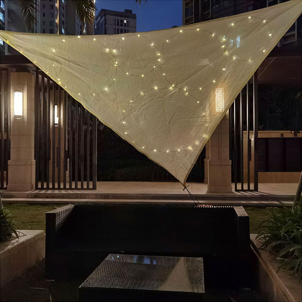 TOLDO DE OCULTACIÓN CON LED SOLAR COLOR BEIGE PARA EXTERIOR 3 x 3 x 3 m - Imagen 2