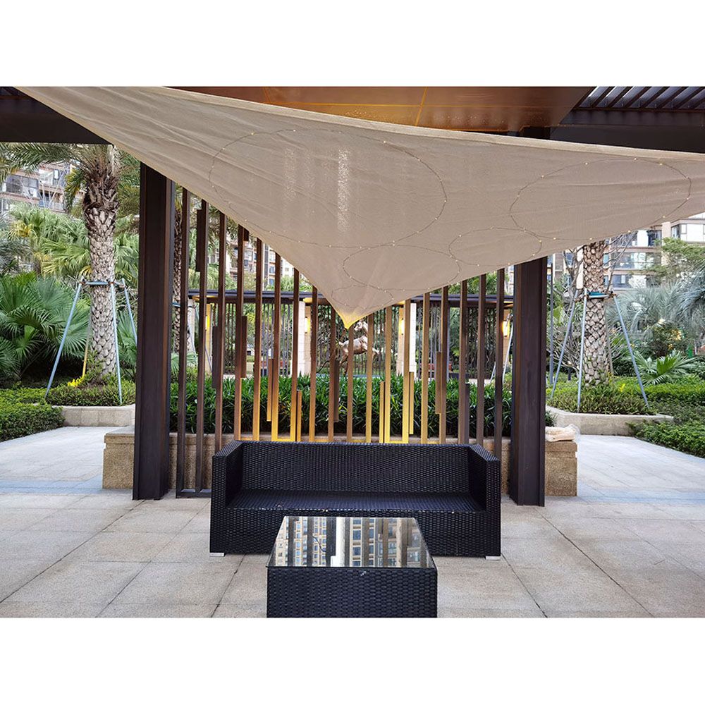 TOLDO DE OCULTACIÓN CON LED SOLAR COLOR BEIGE PARA EXTERIOR 3 x 3 x 3 m - Imagen 3