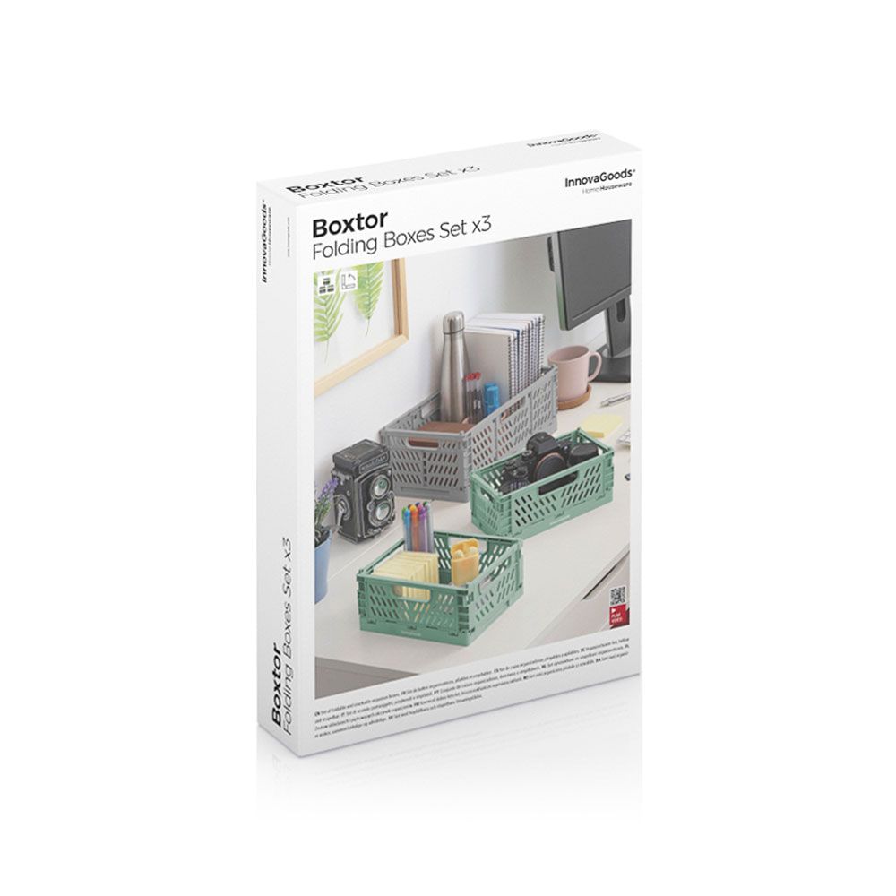 SET DE 3 CAJAS ORGANIZADORAS PLEGABLES Y APILABLES BOXTOR - Imagen 7