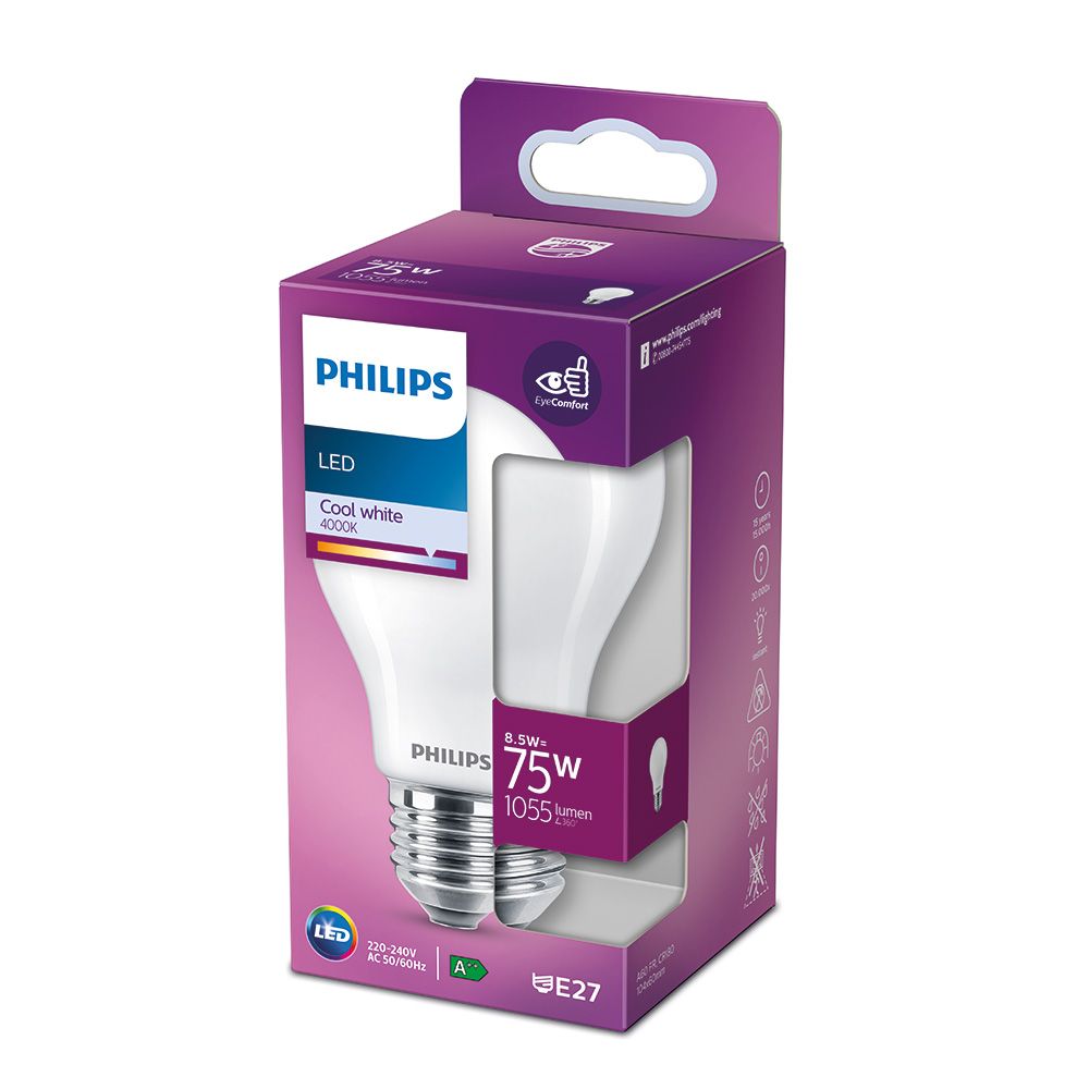 BOMBILLA STANDARD LED E27 8,5 w 1055 lm 4000 k LUZ DIA Ø6 x 10,4 cm - Imagen 2