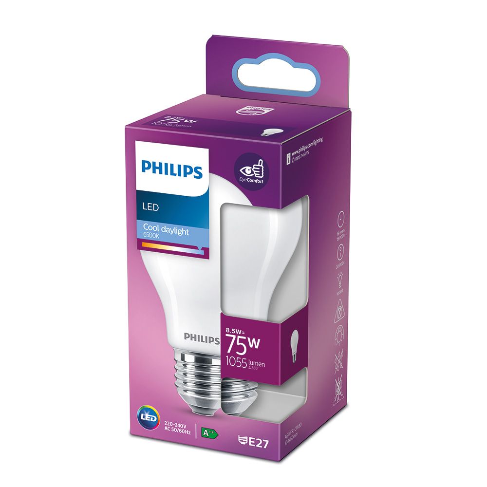 BOMBILLA STANDARD LED E27 8,5 w 1055 lm 6500 k LUZ FRIA Ø6 x 10,4 cm - Imagen 2