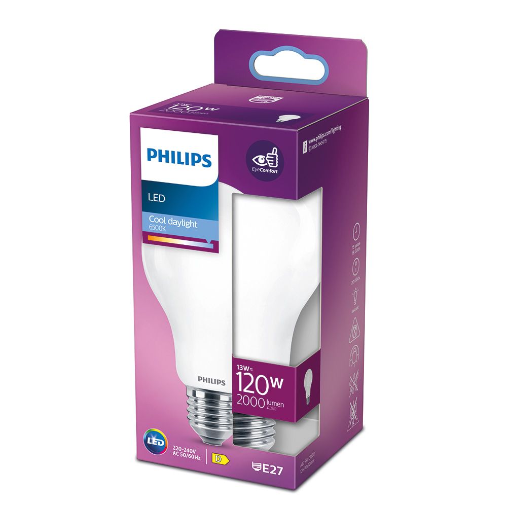 BOMBILLA STANDARD LED E27 13 w 2000 lm 6500 k LUZ FRIA Ø7 x 12,1 cm - Imagen 2
