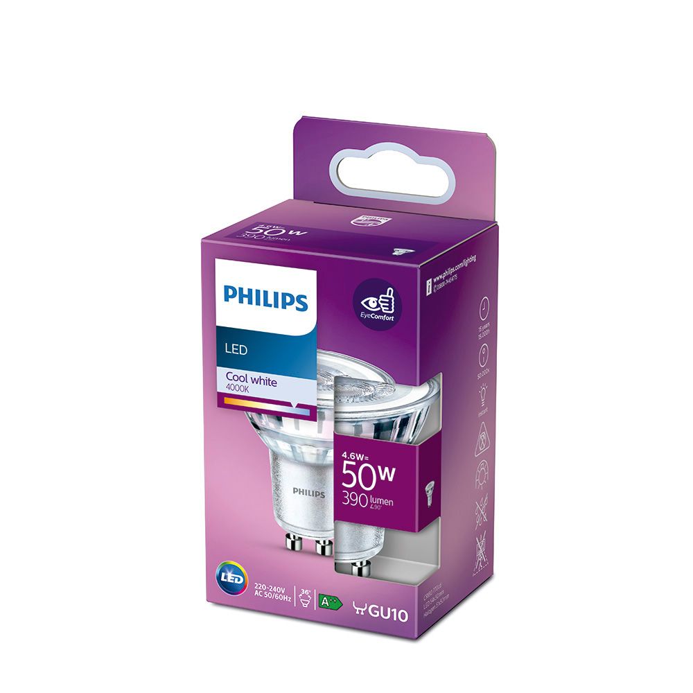 BOMBILLA DICROICA LED GU10 4,6 w 390 lm 4000 k LUZ DIA Ø5 x 5,4 cm - Imagen 2