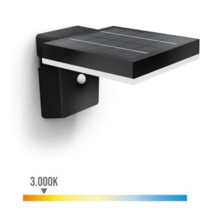 APLIQUE SOLAR MURAL CUADRADO ULTRAEFICIENTE,IP44 1,3W, 250Im 3000K, LUZ CÁLIDA, PHILIPS