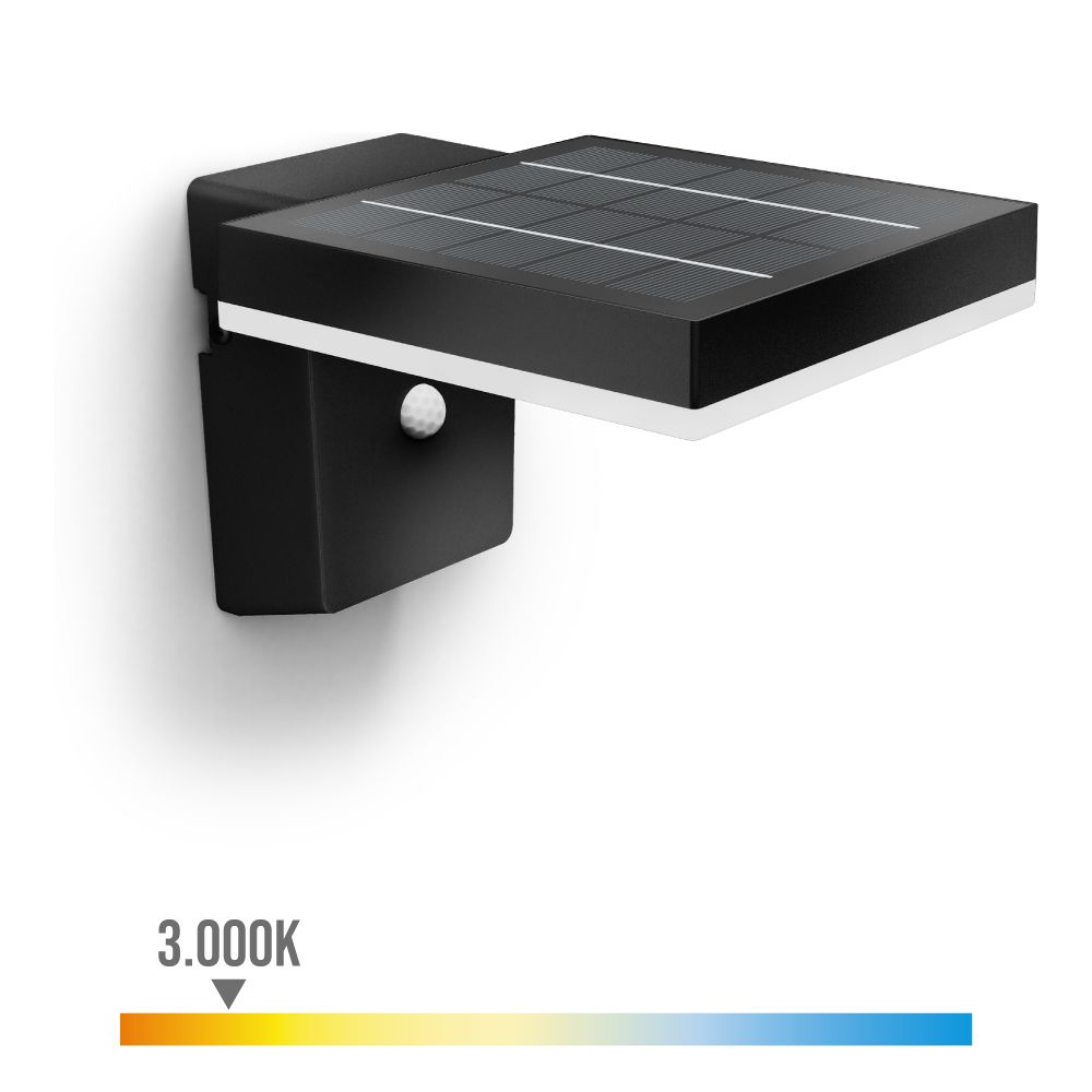APLIQUE SOLAR MURAL CUADRADO ULTRAEFICIENTE,IP44 1,3W, 250Im 3000K, LUZ CÁLIDA, PHILIPS