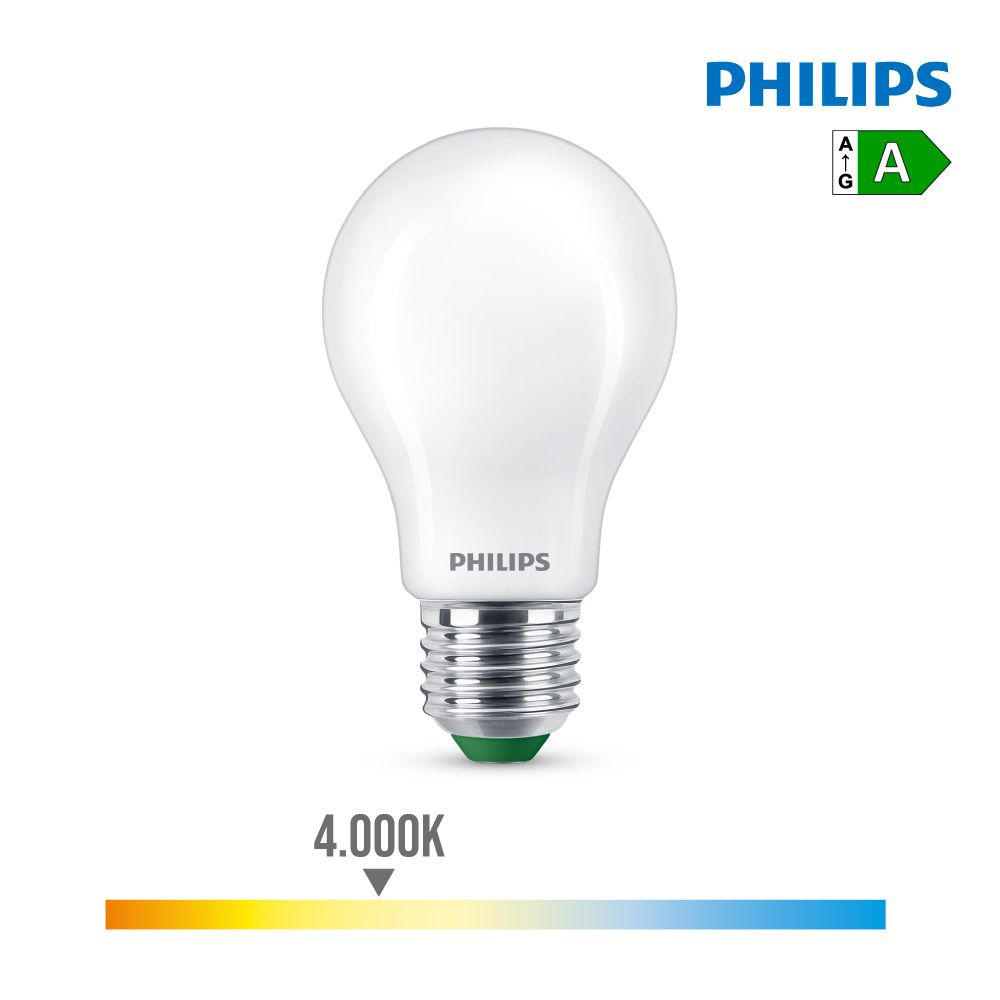 BOMBILLA ULTRA EFFICIENT LED CLASSIC E27 4 w 840 Im 4000 k Ø6 x 10,4 cm