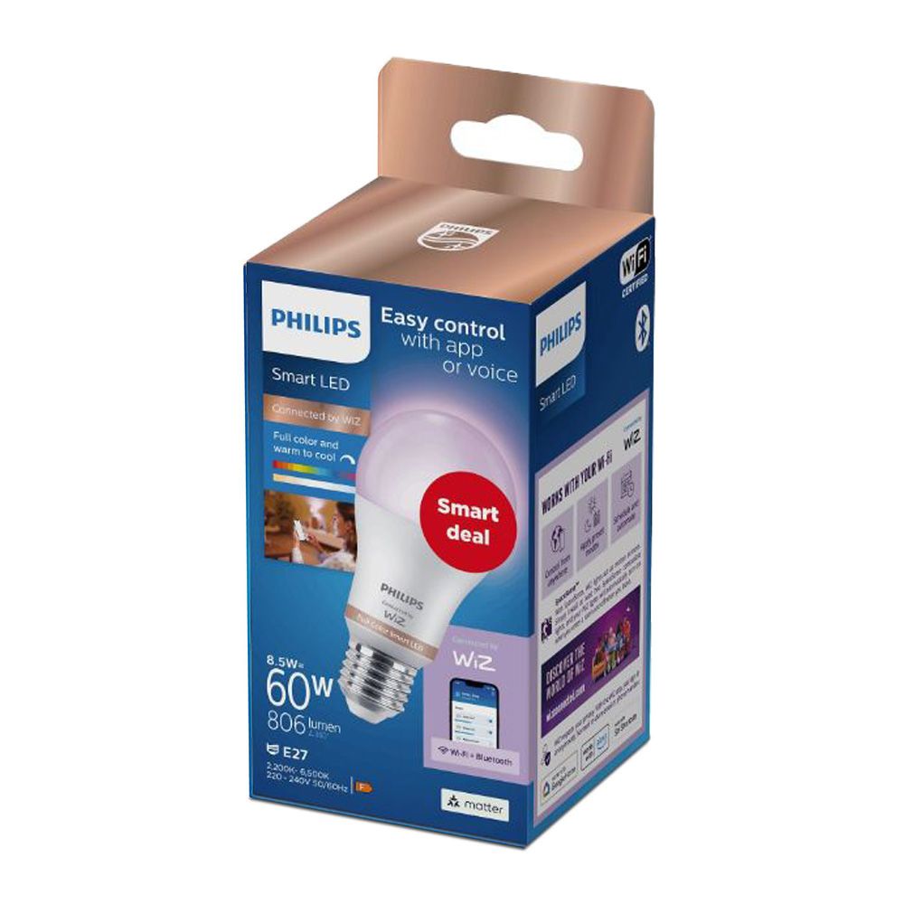 BOMBILLA INTELIGENTE STANDARD E27 8,5 w 806 lm 2200-6500 k FULL COLORS - Imagen 2