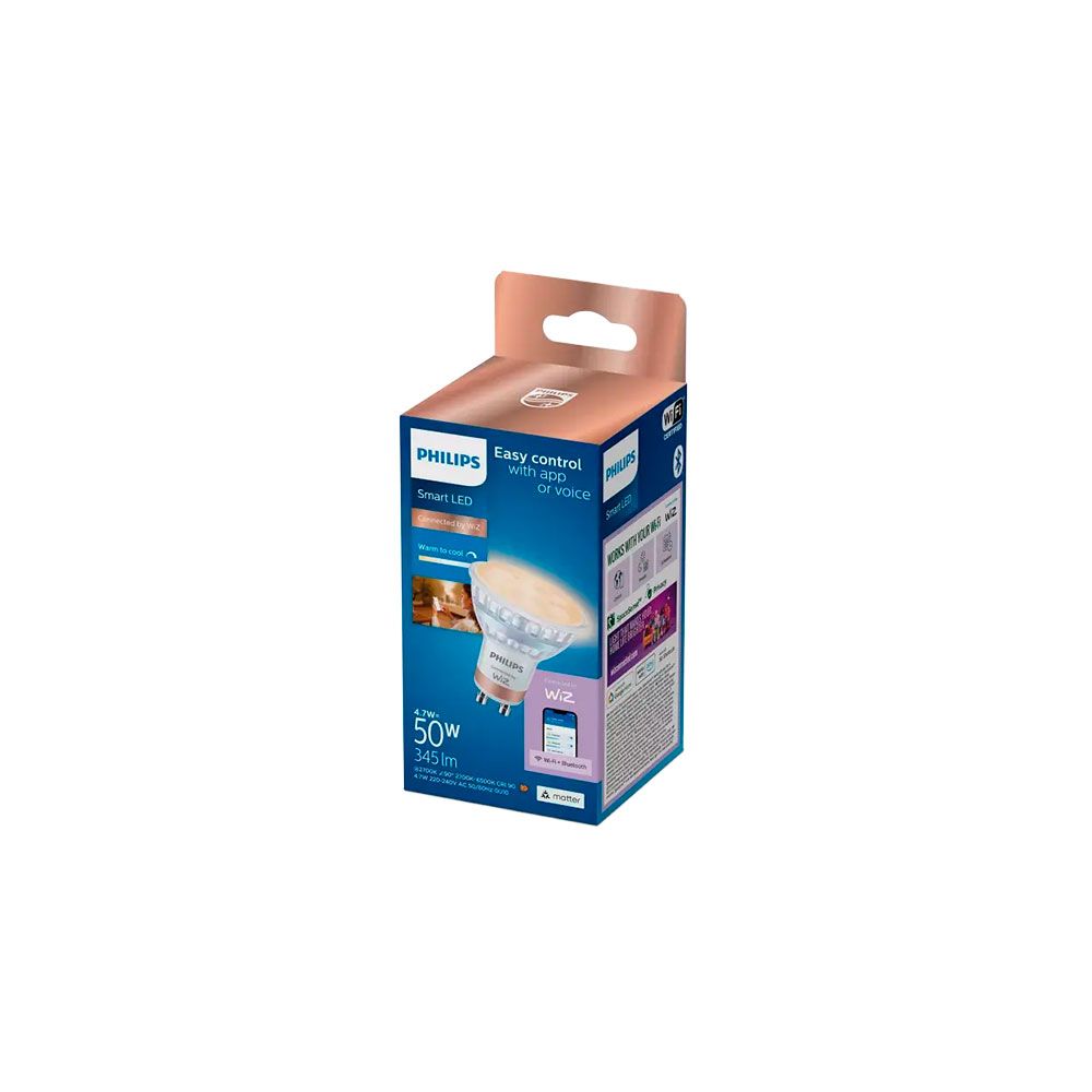 BOMBILLA INTELIGENTE DICROICA GU10 4,7 w 345 lm 2700-6500 k LUZ BLANCA - Imagen 2
