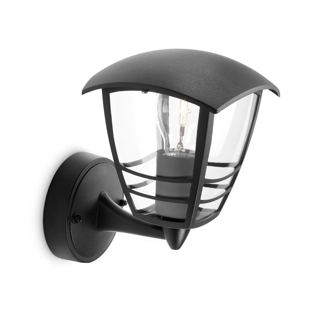 APLIQUE EXTERIOR CREEK E27 60 w SIN BOMBILLA, COLOR NEGRO, LUZ HACIA ARRIBA - Imagen 2