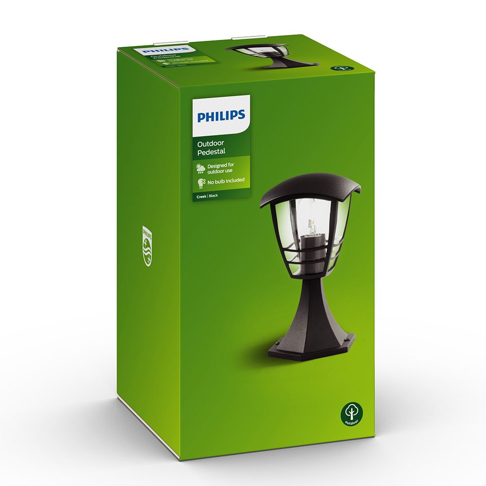 APLIQUE EXTERIOR CREEK E27 60 w SIN BOMBILLA, COLOR NEGRO, PEDESTAL - Imagen 2