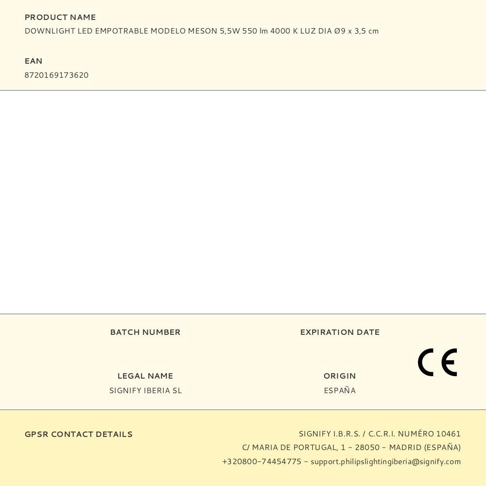 DOWNLIGHT LED EMPOTRABLE MODELO MESON 5,5W 550 lm 4000 K LUZ DIA Ø9 x 3,5 cm - Imagen 4