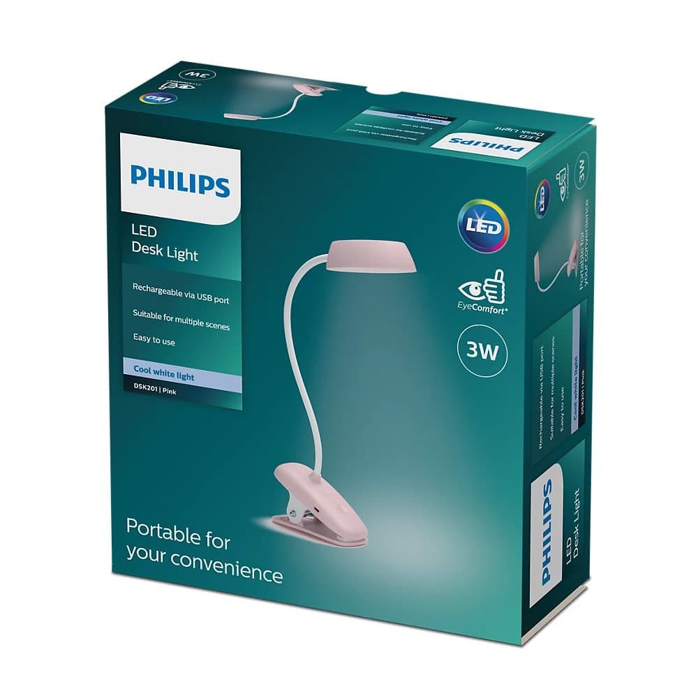 FLEXO PINZA LED 3W 4.000K ROSA - Imagen 2