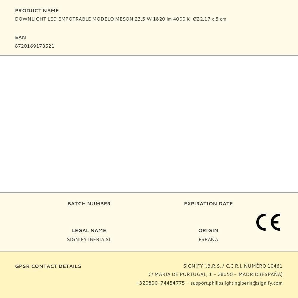 DOWNLIGHT LED EMPOTRABLE MODELO MESON 23,5 W 1820 lm 4000 K Ø22,17 x 5 cm - Imagen 3