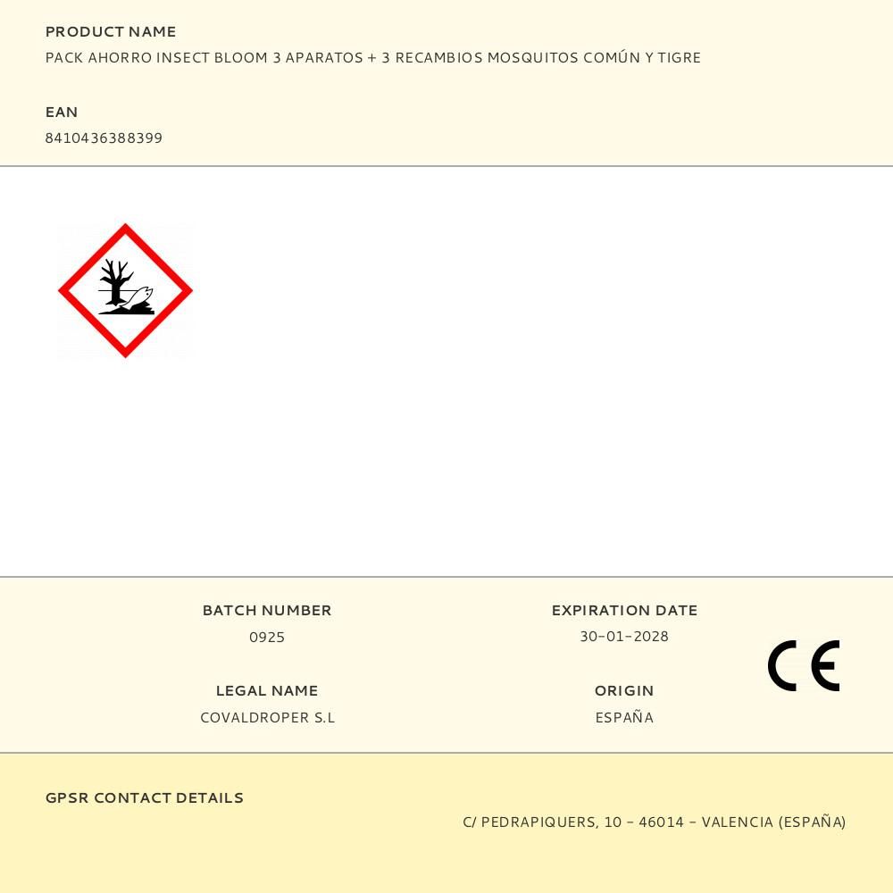 PACK AHORRO 3 APARATOS DIFUSOR LÍQUIDO + 3 RECAMBIOS MOSQUITOS COMÚN Y TIGRE - Imagen 2