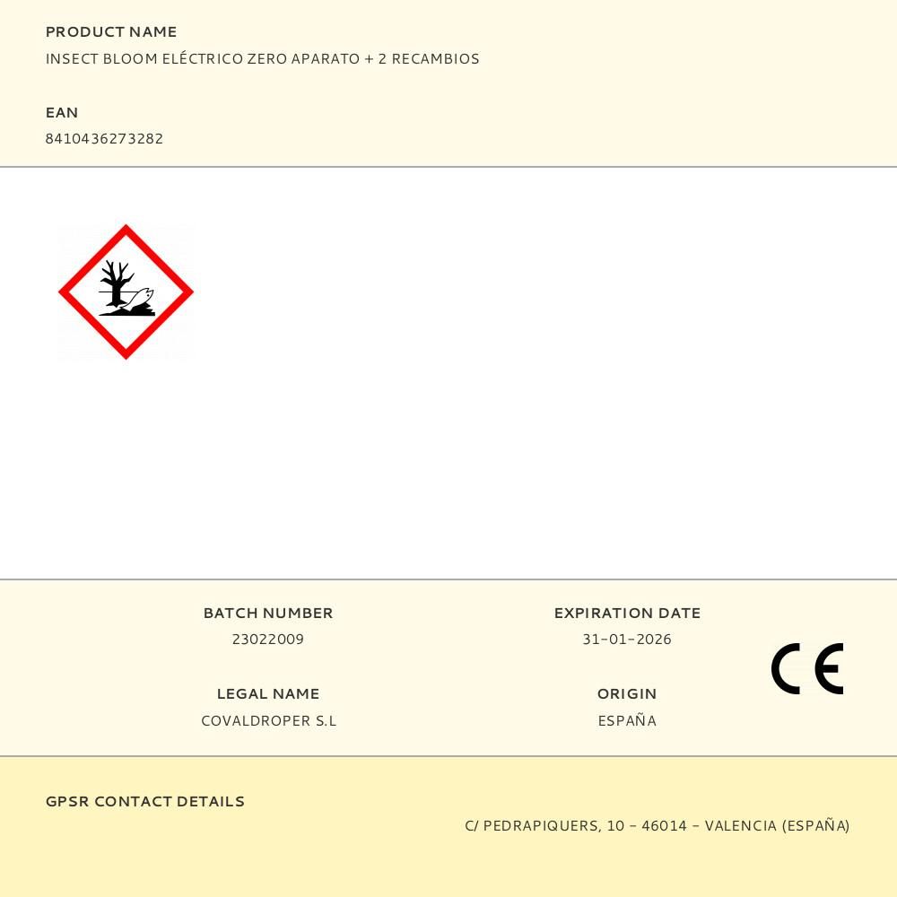 APARATO DIFUSOR LÍQUIDO ANTIMOSQUITO ZERO + 2 RECAMBIOS - Imagen 2