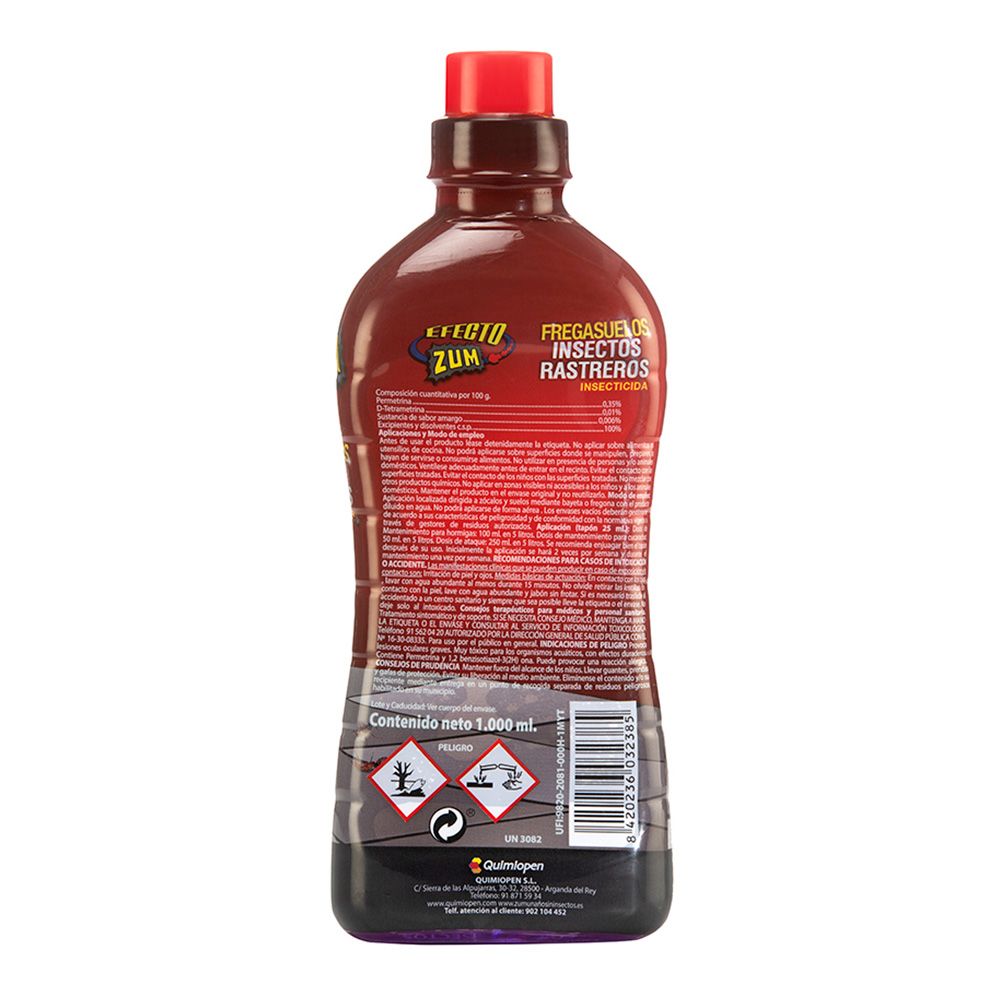 INSECTICIDA LIMPIEZA Y PROTECCIÓN CONTRA INSECTOS RASTREROS, FREGASUELOS, 1 L - Imagen 3