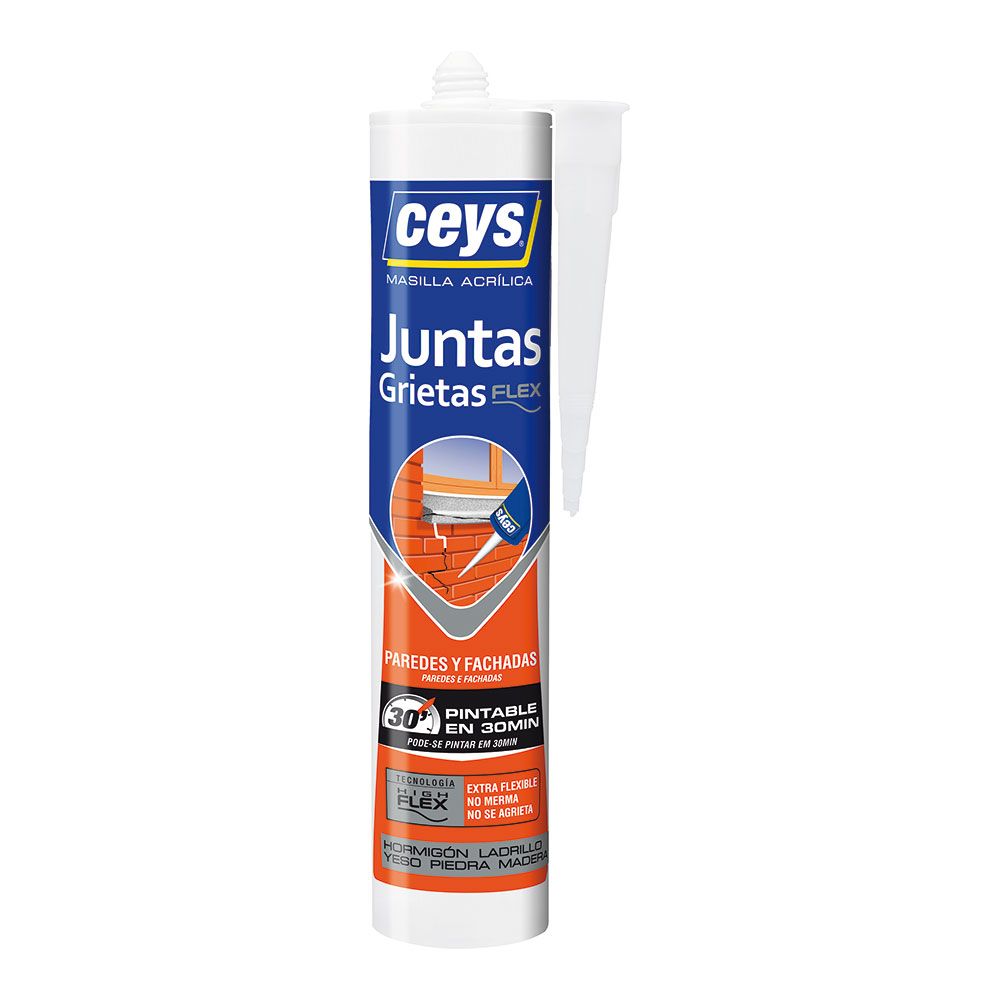 MASILLA ACRÍLICA PARA JUNTAS GRIETAS EXTERIOR PROTEGIDO FLEX BLANCO 280 ml