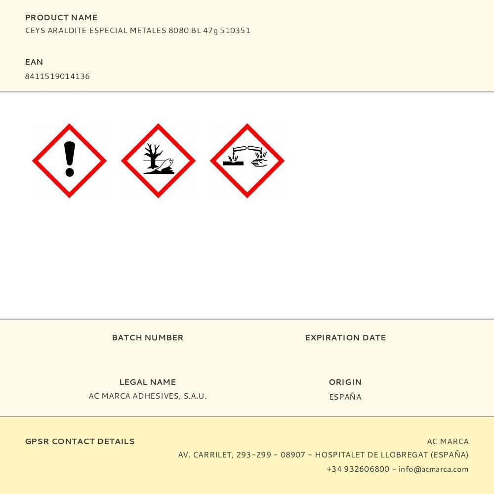 ARALDITE ESPECIAL METALES 8080 BL 2 x 15 ml - Imagen 2